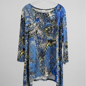 Vibrant Blue and Yellow Women's Tunic